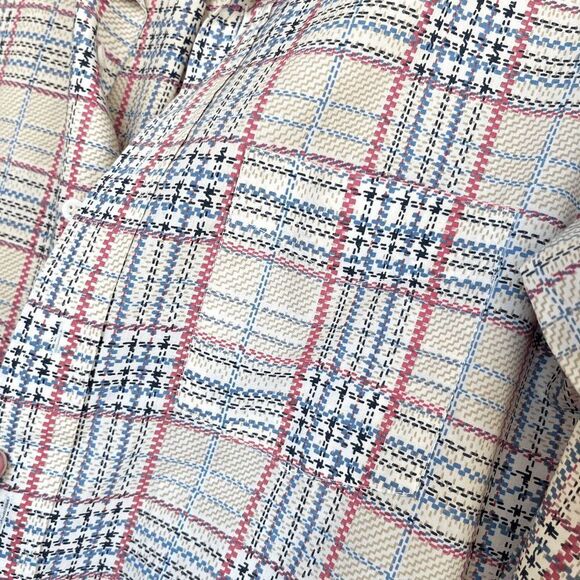 Vintage 70s Macrae Prest Plaid Button-Up Shirt - Permanent Press - S 14-14½ - Picture 6 of 11